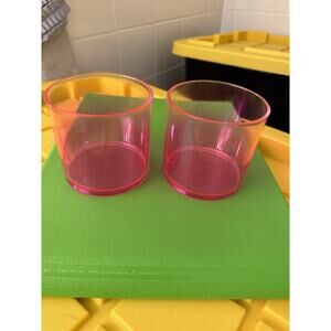 Lot of 2 Pink Ombre Acrylic Makeup Brush Holder Container Vanity Bathroom